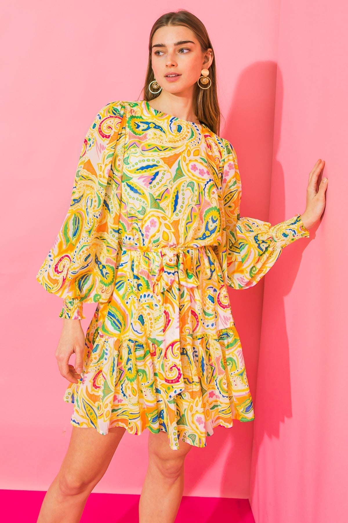 WISH FOR MORE WOVEN MINI DRESS Flying Tomato